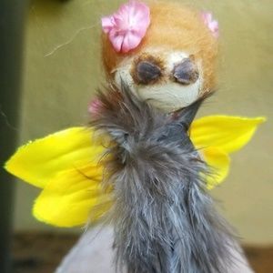 Handmade OOAK Fairy Flower Pin Doll with Turkey